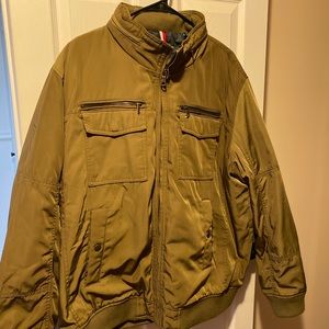 Tommy Hilfiger Full Zip Tan Jacket. Water and Rain Resistant. Size XXL